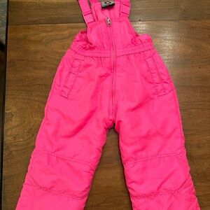 Children’s snow, bibs protection system 2T hot pink :) like new!